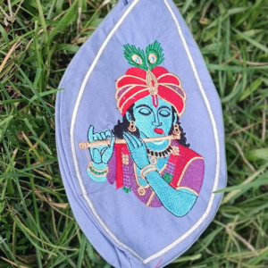 হাতে কাজ করা কৃষ্ণের জপ থলি